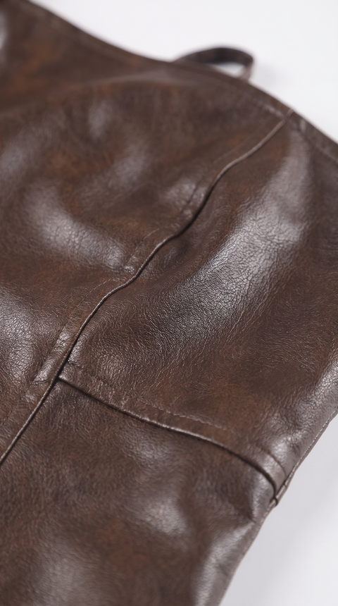 Faux Leather Halter Top