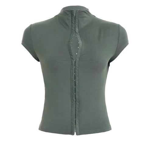 Button Front Fitted Top
