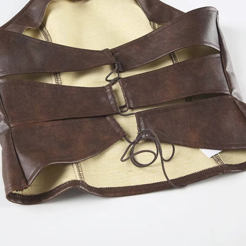 Faux Leather Halter Top