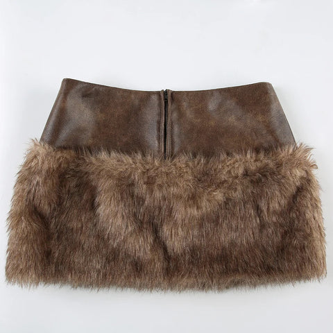 Faux Fur Mini Skirt