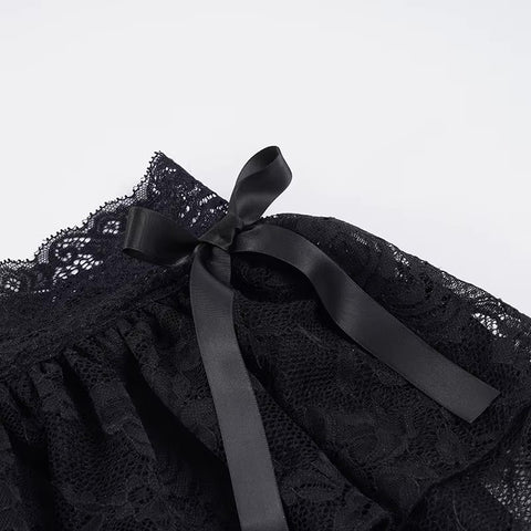 Lace Ruffle Mini Skirt