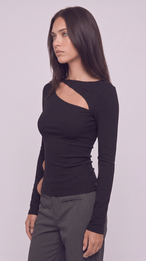 Asymmetric Cutout Top