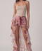 Floral Ruffle Maxi Skirt
