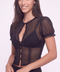 Sheer Lace Puff Top