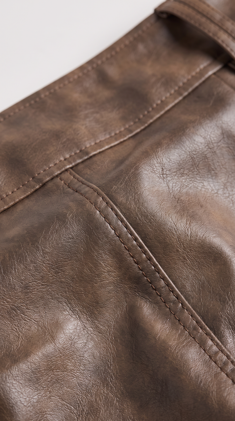 Low Rise Leather Shorts